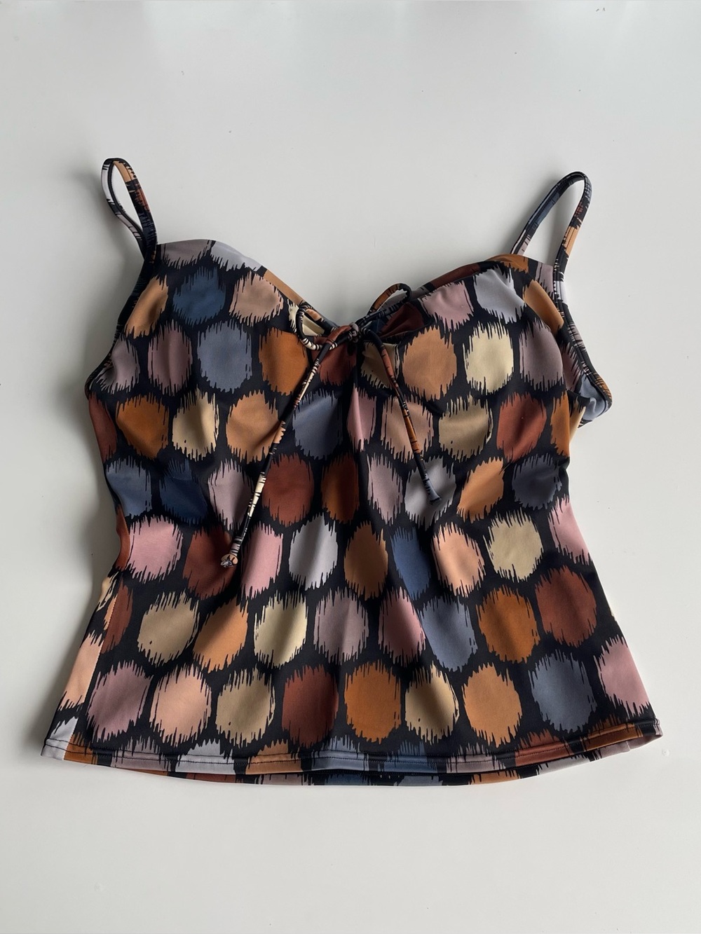 Victoria's Secret Tankini Top 36C Retro Multicolor Swimwear Adjustable Straps